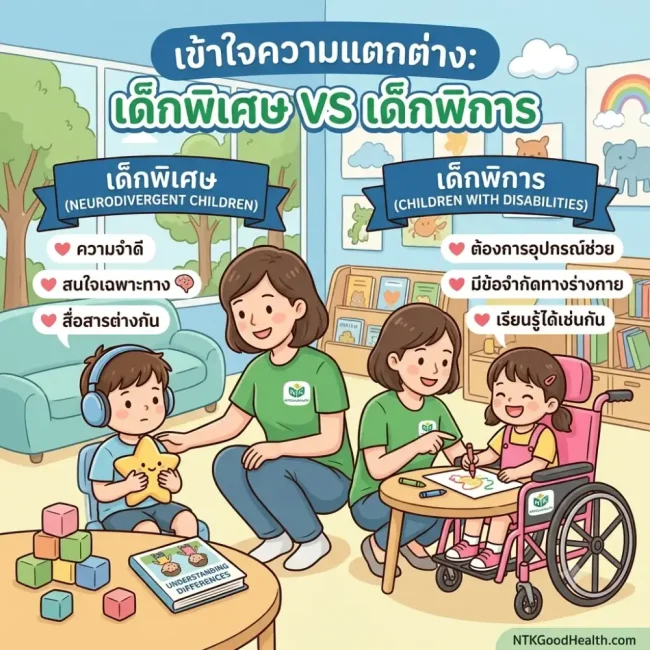 ความแตกต่างระหว่างเด็กพิเศษกับเด็กพิการ