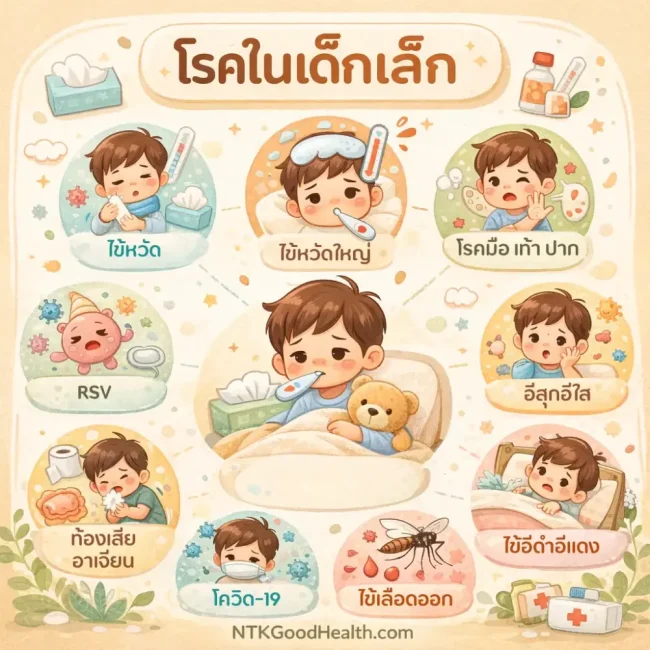 infographic โรคที่พบบ่อยในเด็กเล็ก